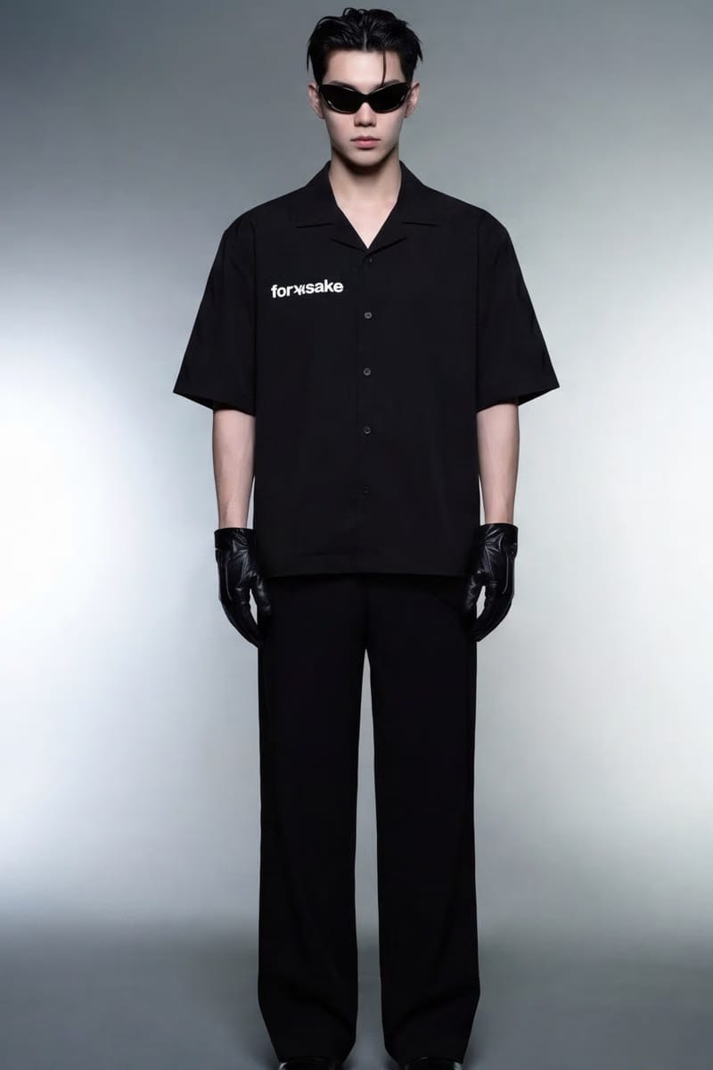 Forfksake Limited Edition Fake Bowling Shirt Black