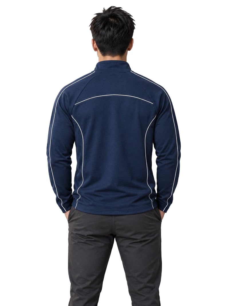 Gymbrat Alpha Contrast Quarter Zip Men Navy Pullover