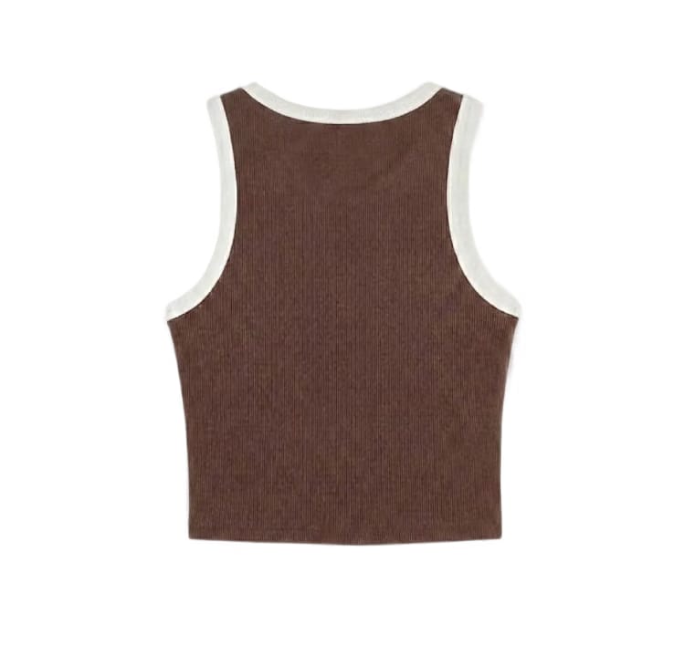 Gymbrat Contrast Women Brown Tank