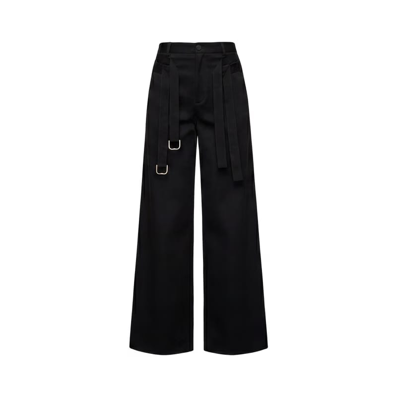 Off Supply Double Belted Wide Pants