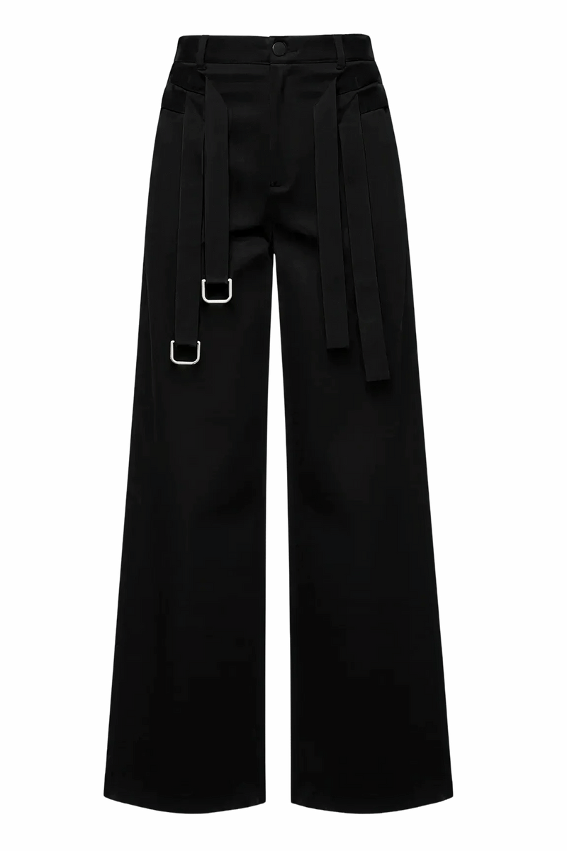 Off Supply Double Belted Wide Pants