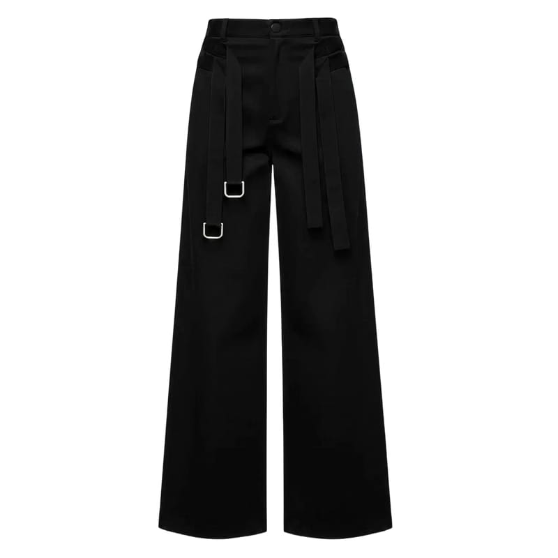 Off Supply Double Belted Wide Pants
