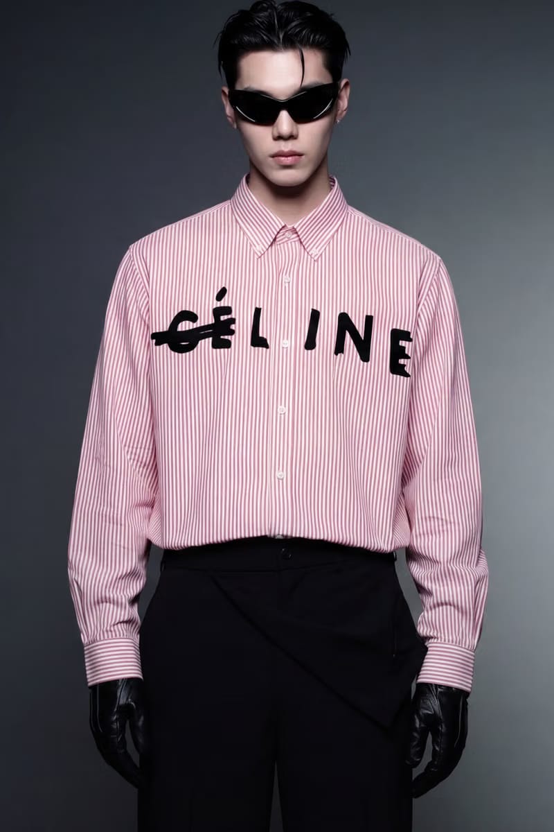 Off Supply Line Up Pink Striped Shirt