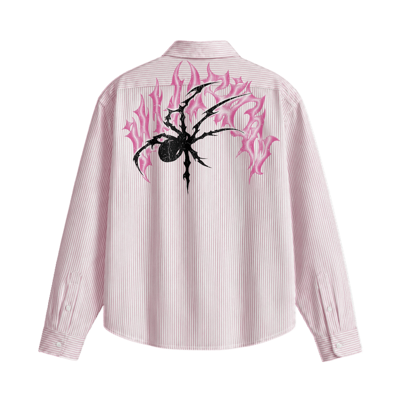 Off Supply Line Up Pink Striped Shirt
