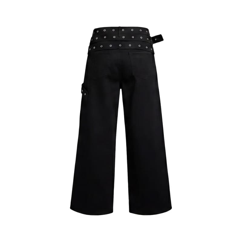 Forfksake Triple Threat Rivet Wrap Wide Pants