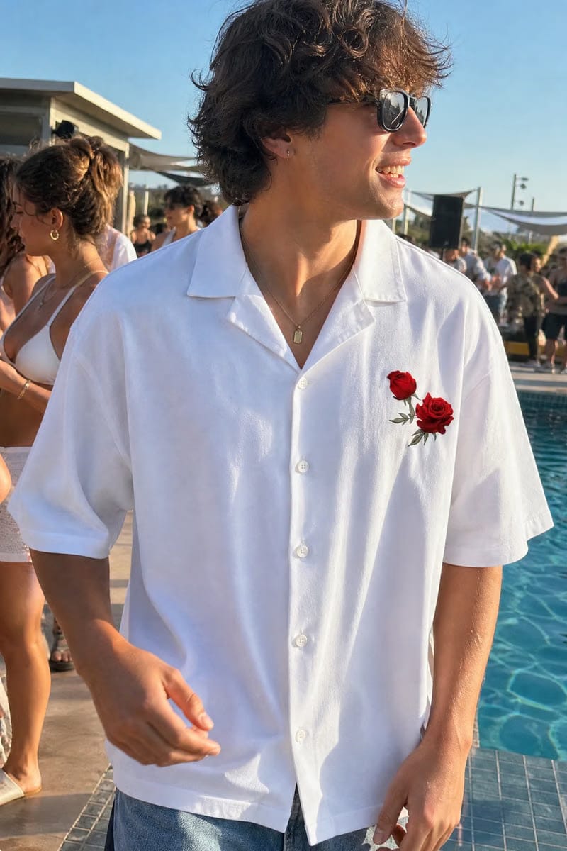 Off Supply Archive White Bowling Shirt