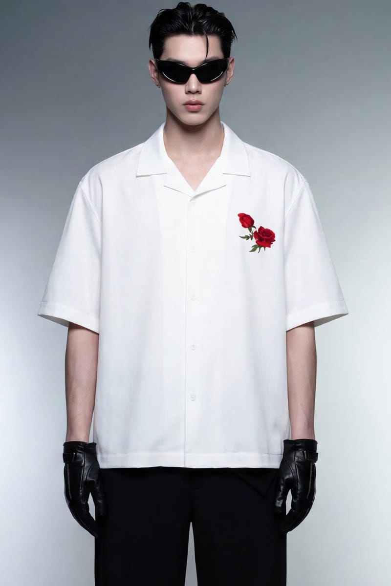 Off Supply Archive White Bowling Shirt