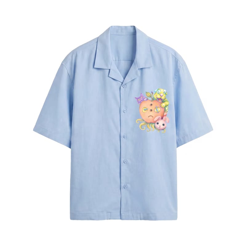 Off Supply Candy Meltdown Ice Blue Bowling Shirt