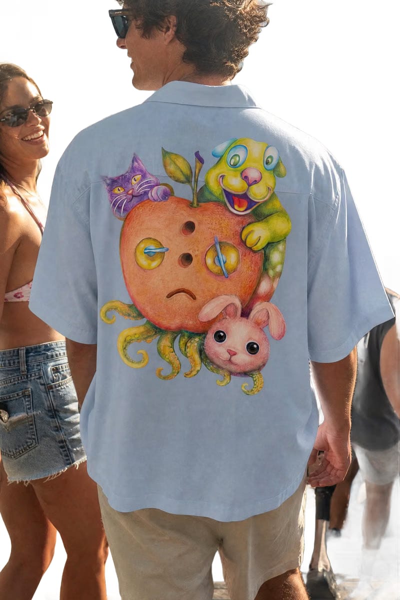Off Supply Candy Meltdown Ice Blue Bowling Shirt