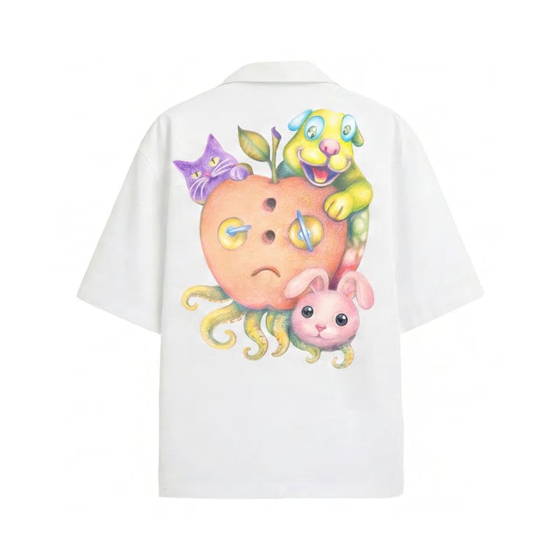 Off Supply Candy Meltdown White Bowling Shirt