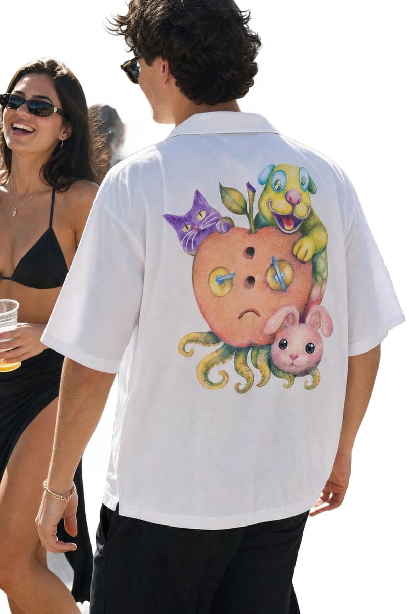 Off Supply Candy Meltdown White Bowling Shirt