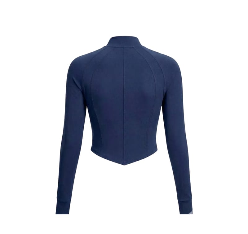 Gymbrat Women Crop  Zip Blue Pullover
