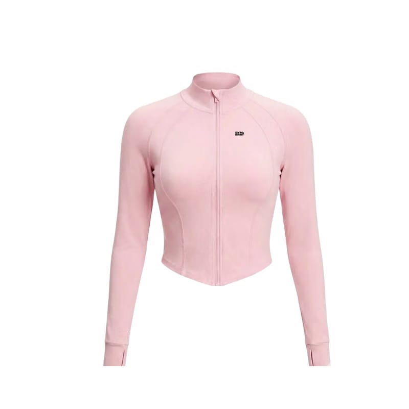 Gymbrat Women Crop  Zip Pink Pullover