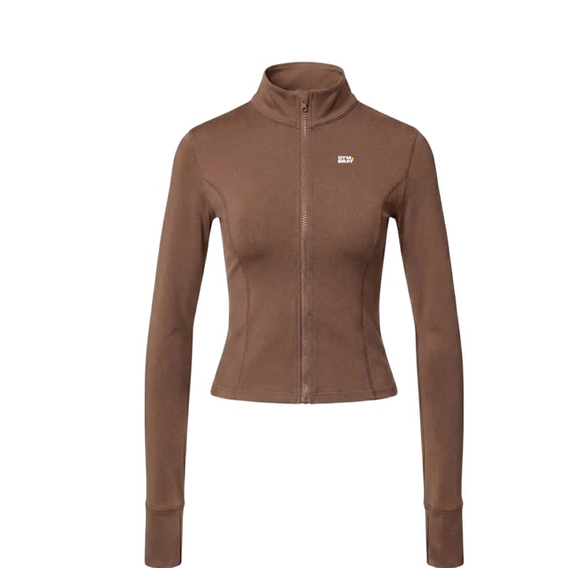 Gymbrat Women Zip  Mocha Pullover