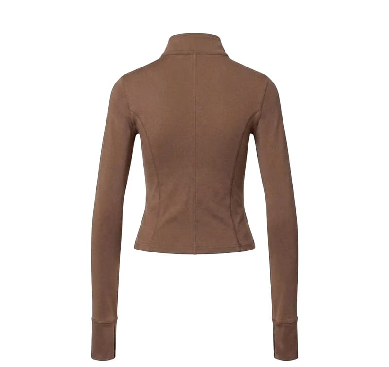 Gymbrat Women Zip Mocha Pullover