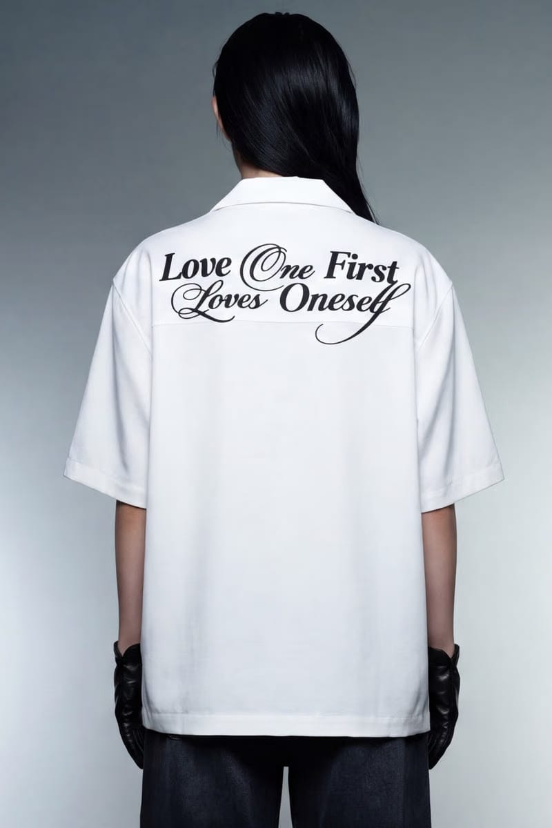 Off Supply Love One White Bowling Shirt