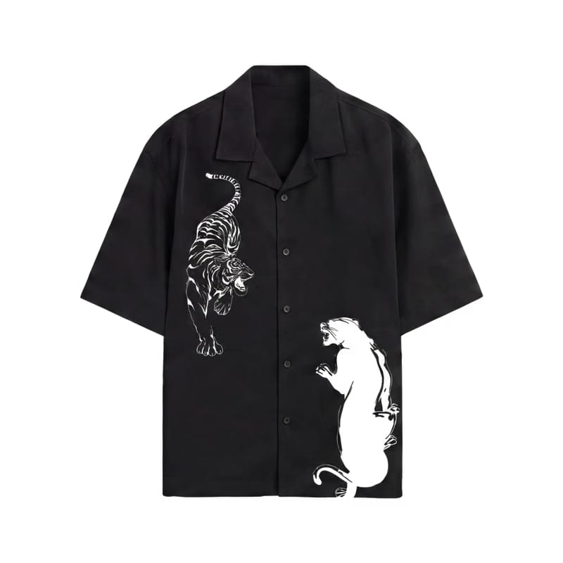 Off Supply Money Over Feelings Bowling Shirt - Black
