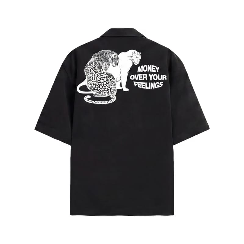 Off Supply Money Over Feelings Bowling Shirt - Black