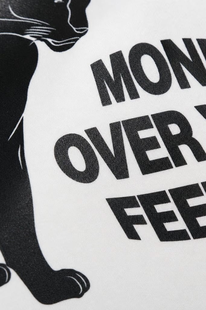Off Supply Money Over Feelings Bowling Shirt - White