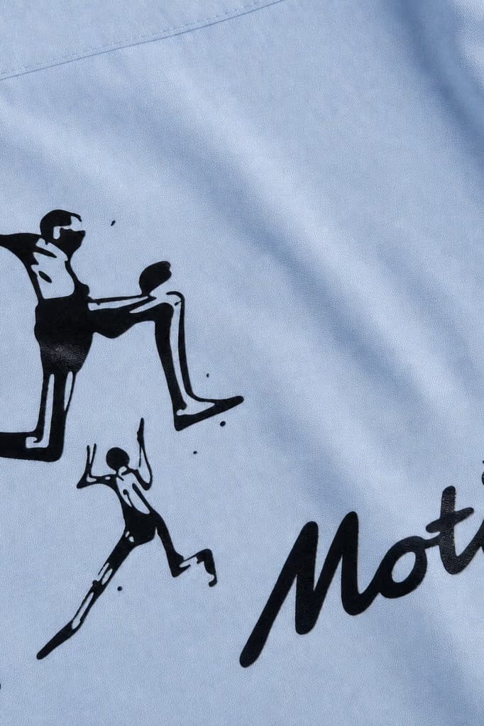 Off Supply Motion Bowling Shirt - Ice Blue