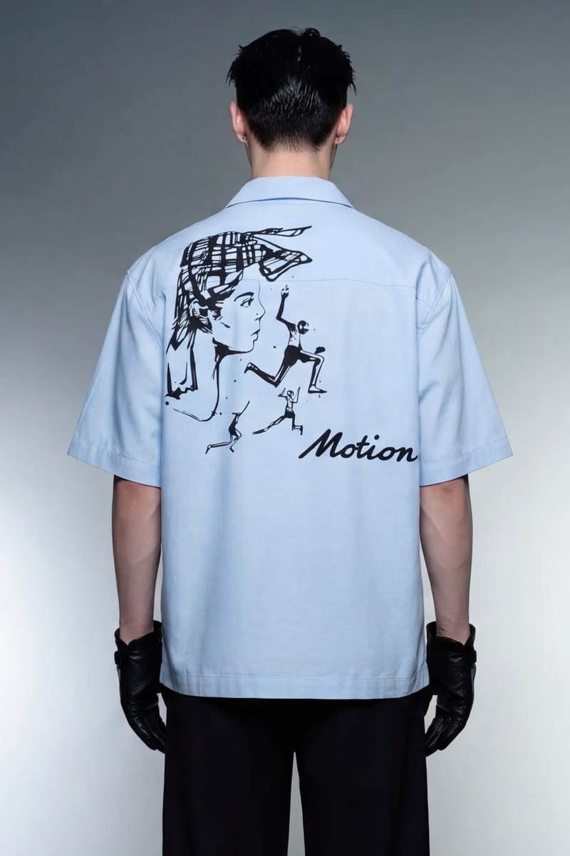 Off Supply Motion Bowling Shirt - Ice Blue