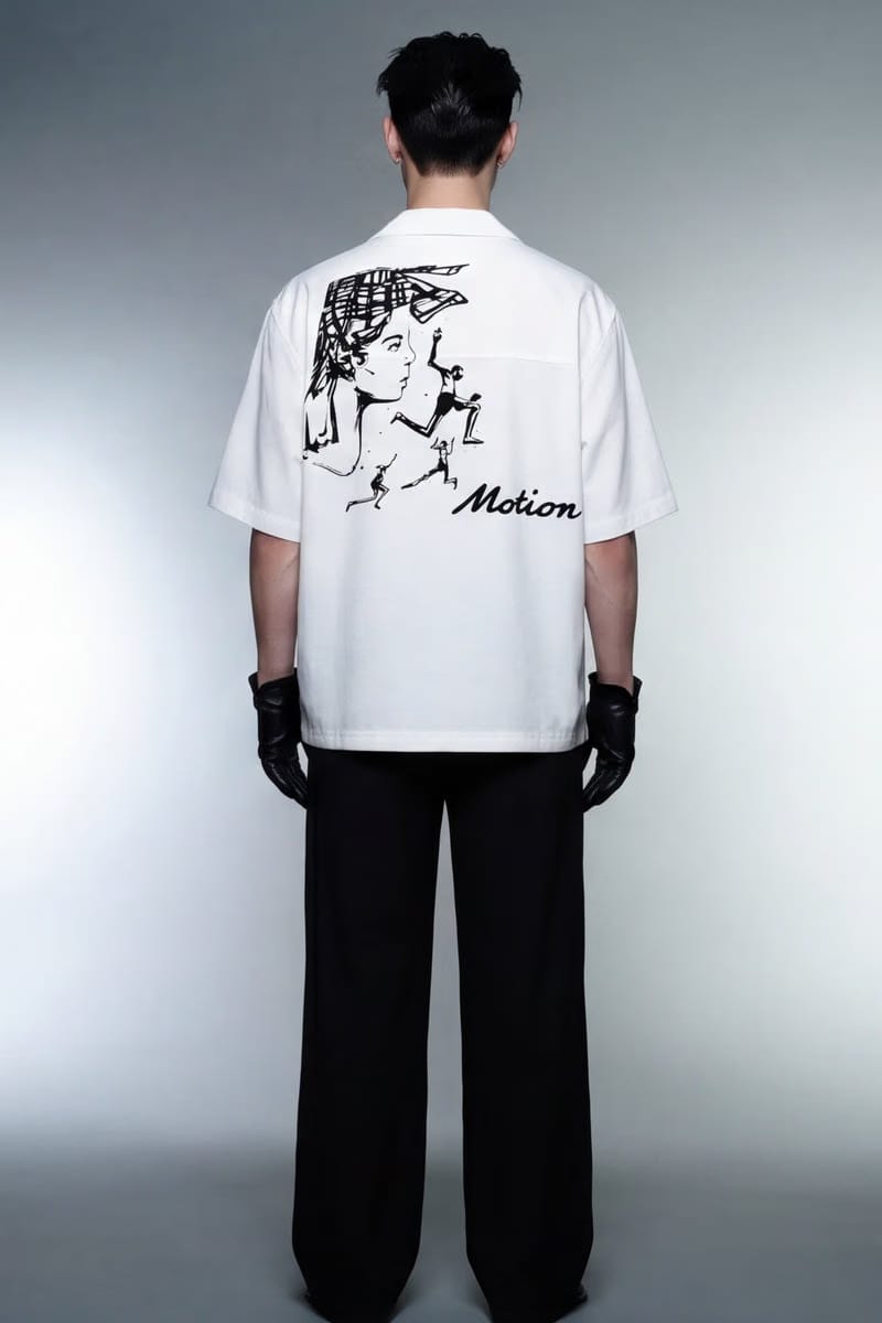Off Supply Motion Bowling Shirt - White