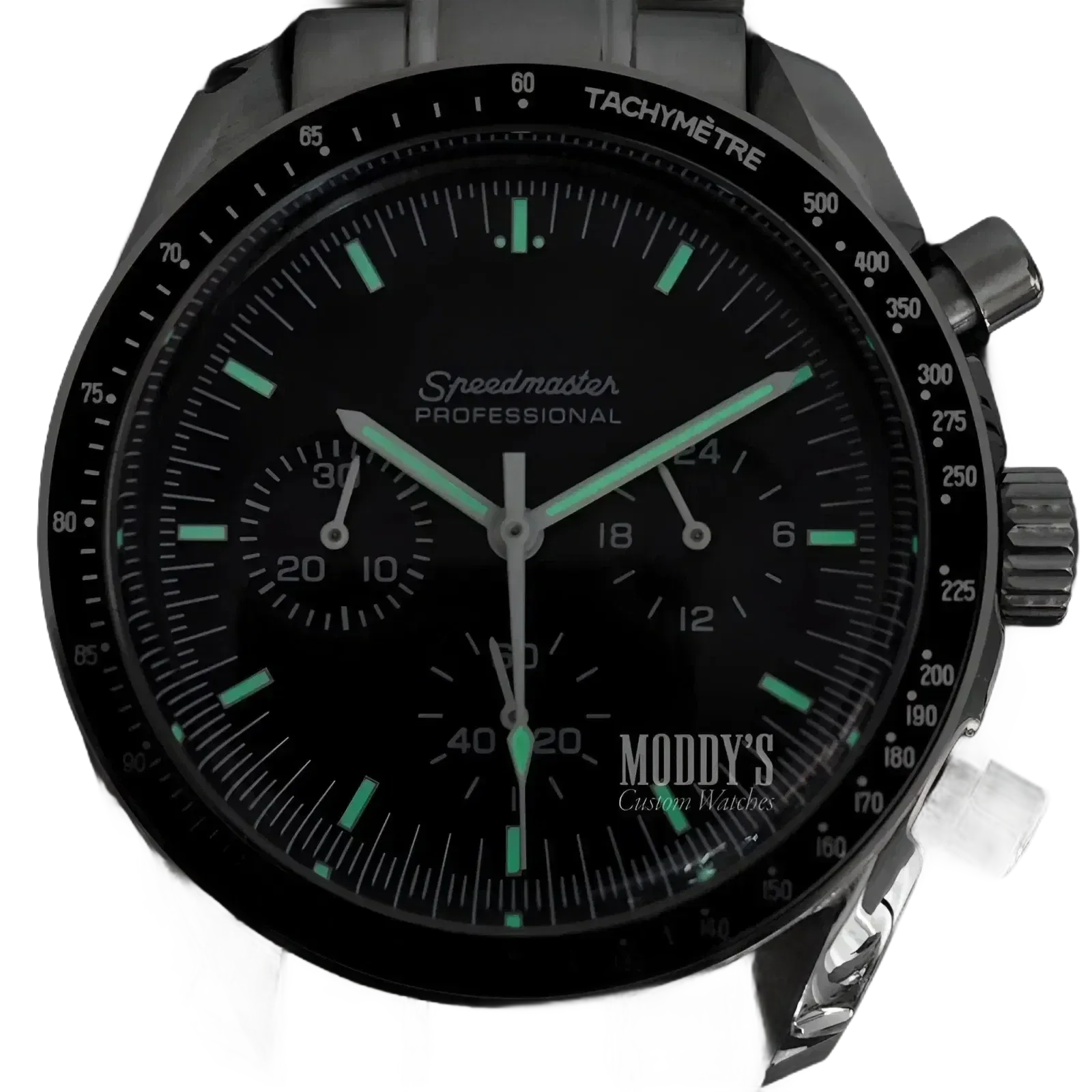 Mod (original Seiko Movement) Speedmaster Black