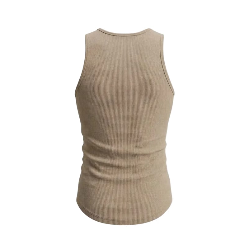 Gymbrat Men Rib Beige Tank