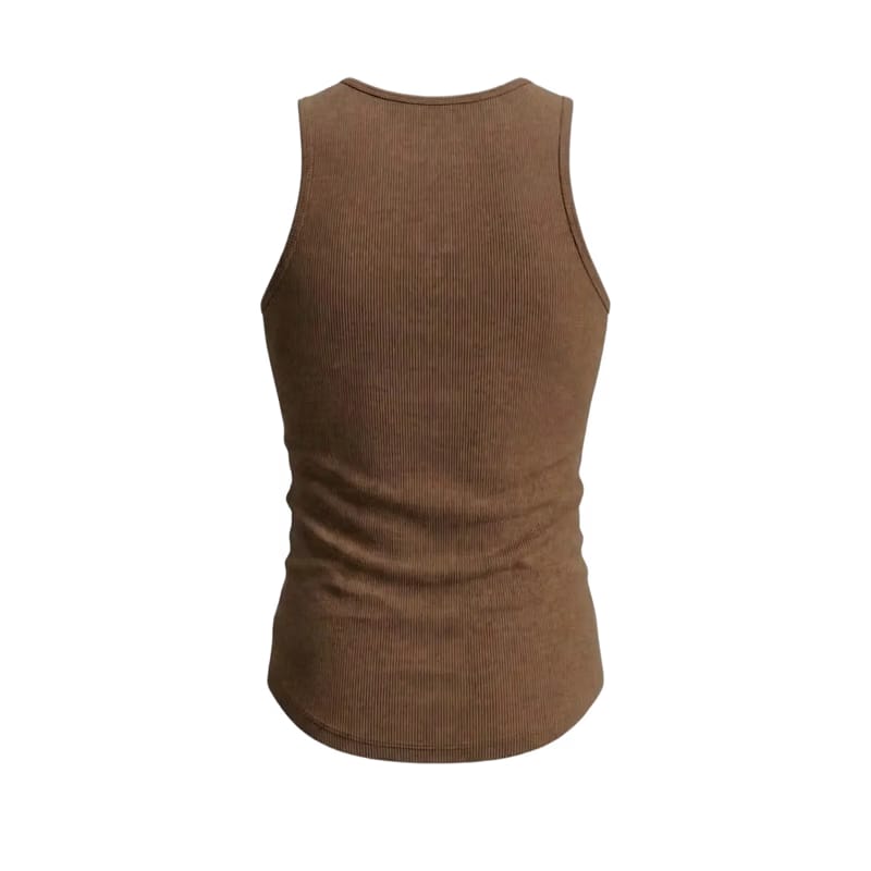 Gymbrat Men Rib Brown Tank