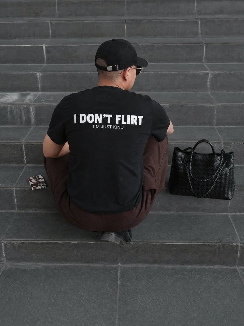 Forfksake I Don't Flirt Black T-Shirt