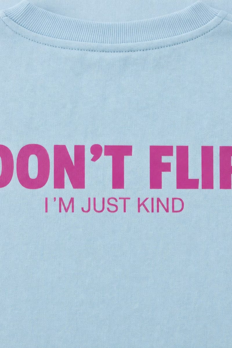 Forfksake I Don't Flirt Light Blue T-Shirt
