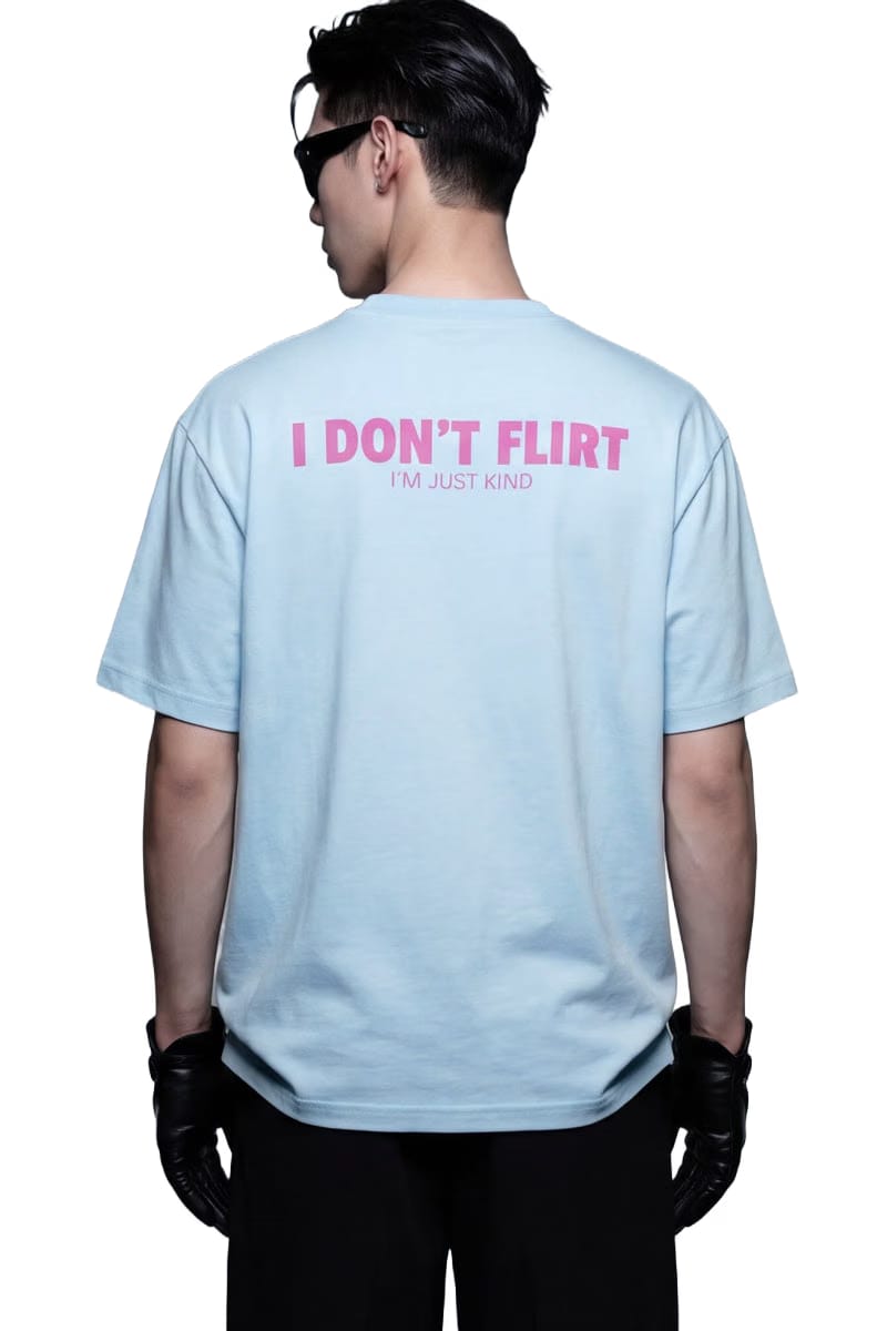Forfksake I Don't Flirt Light Blue T-Shirt