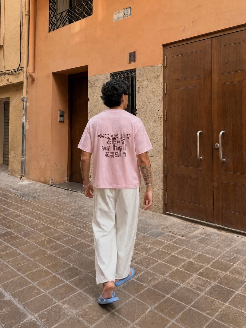 Forfksake Woke Up Sexy Pink T-Shirt