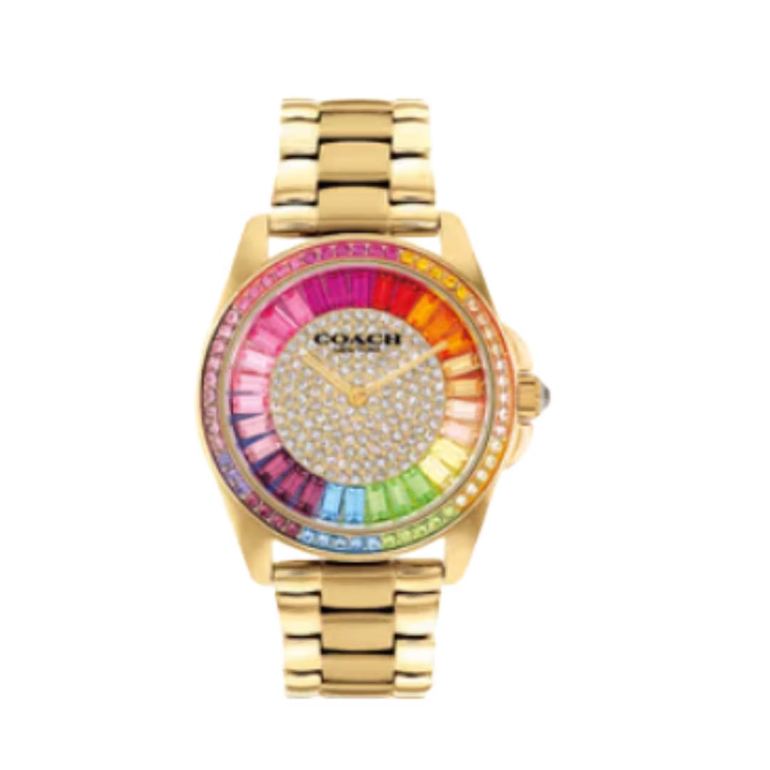 Coach Greyson Qtz Basic Light Gold Round Dial Women Watch (14504274)