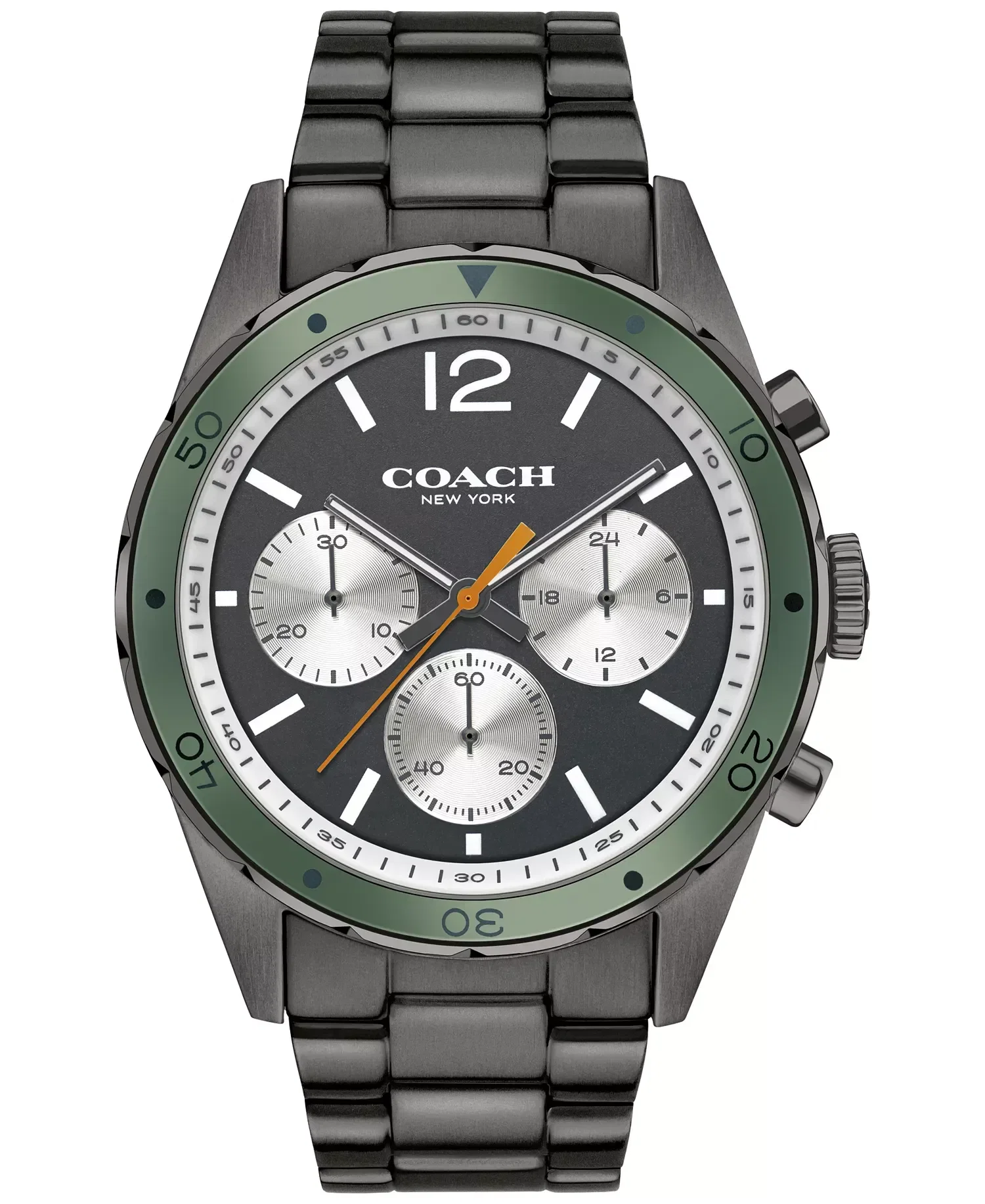 Men's Chronograph Gunmetal Ion-Plated Bracelet Watch - 44 mm
