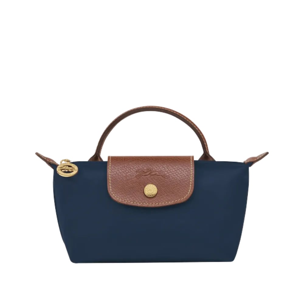 Longchamp Le Pliage Original Pouch with handle Navy - Recycled canvas