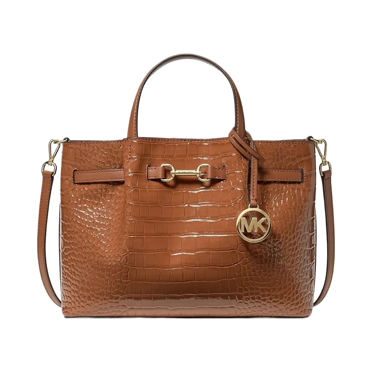 Michael Kors Carson Medium Crocodile Embossed Satchel Luggage