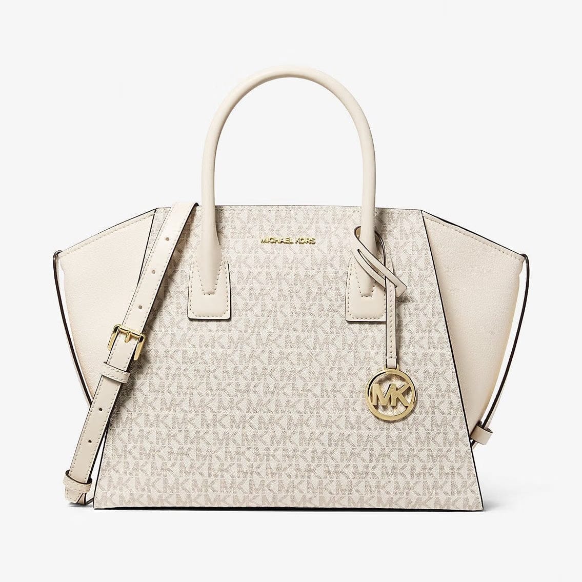 Michael Kors Avril Large Signature Logo Satchel Lt Crm Multi