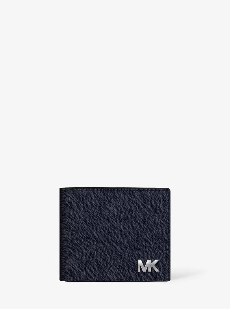 Michael Kors Cooper Saffiano Leather Billfold Wallet With Passcase Navy
