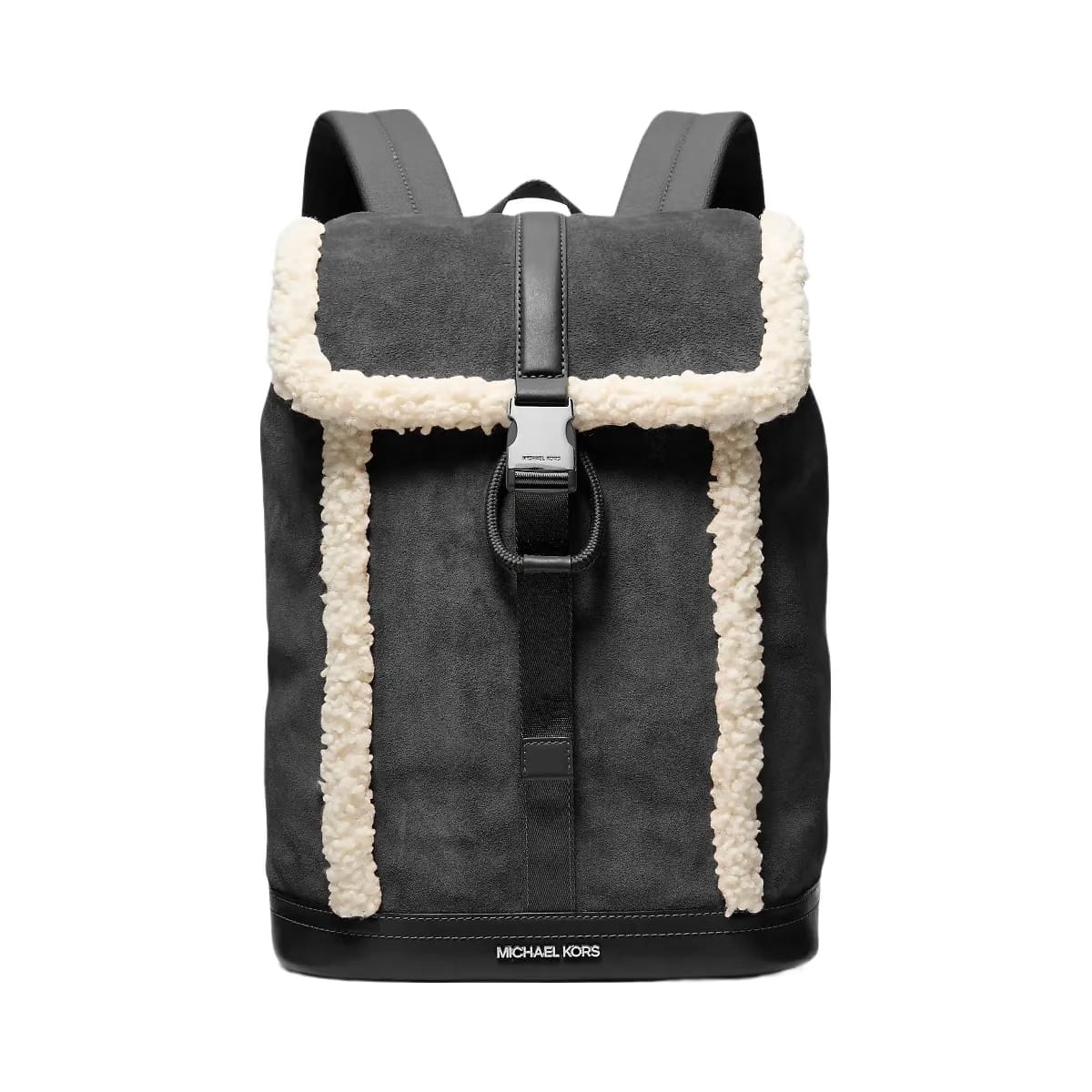 Michael Kors Cooper Suede and Sherpa Backpack Black