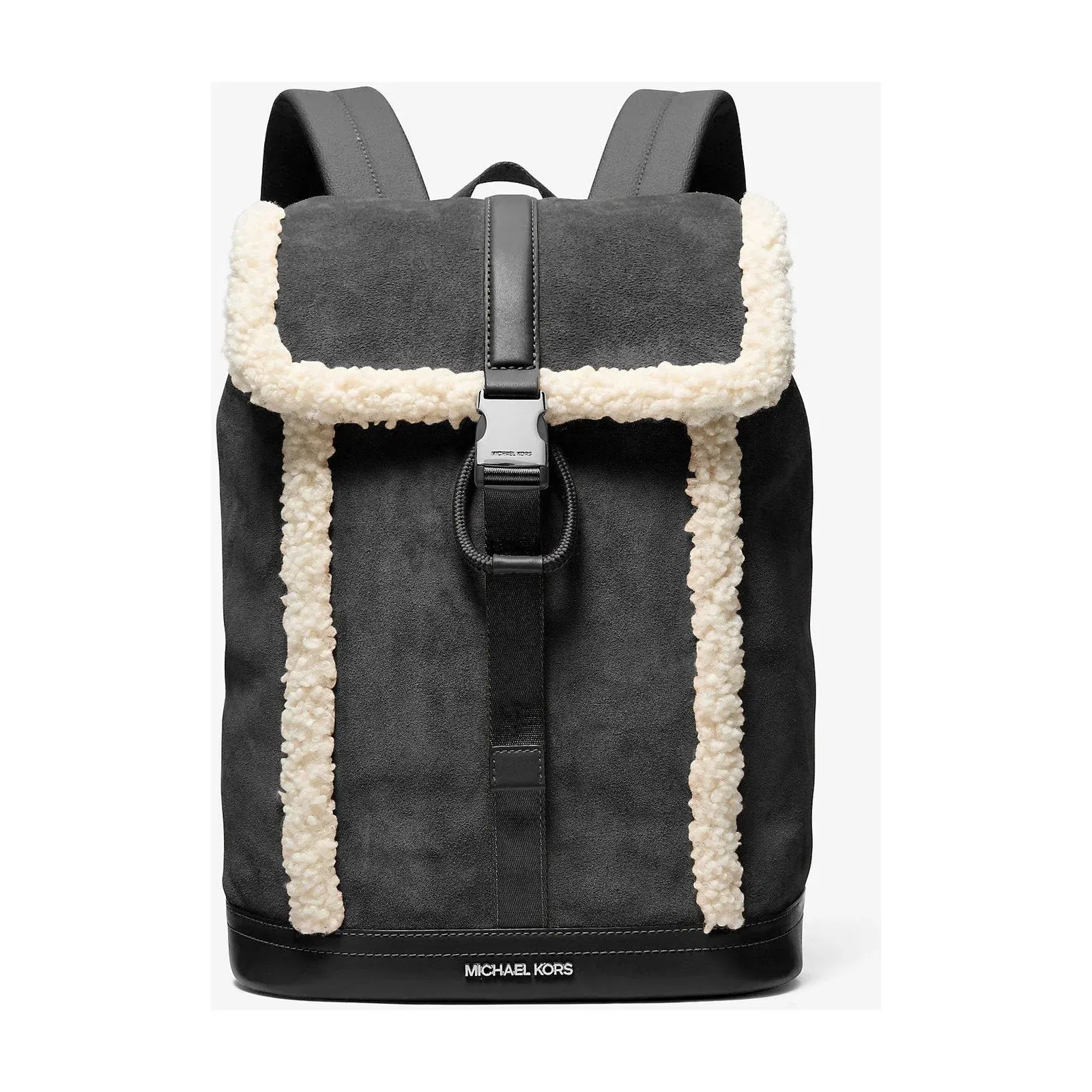 Michael Kors Cooper Suede and Sherpa Backpack Black