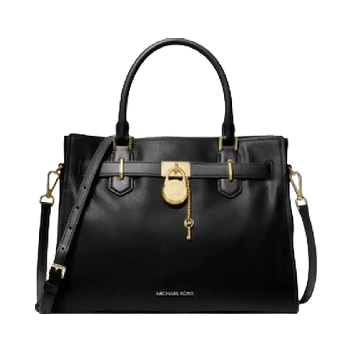 Michael Kors Hamilton Medium Leather Satchel Black