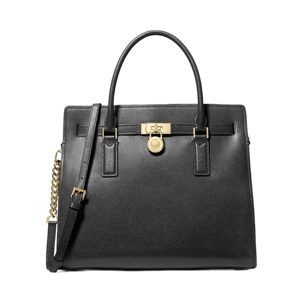 Michael Kors Hamilton Moderne Large Leather Satchel Black