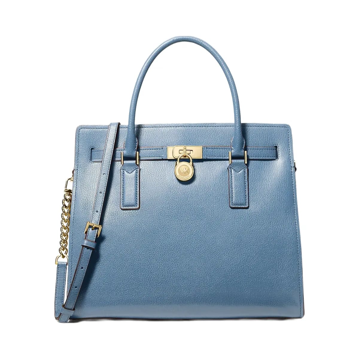 Michael Kors Hamilton Moderne Large Leather Satchel French Blue