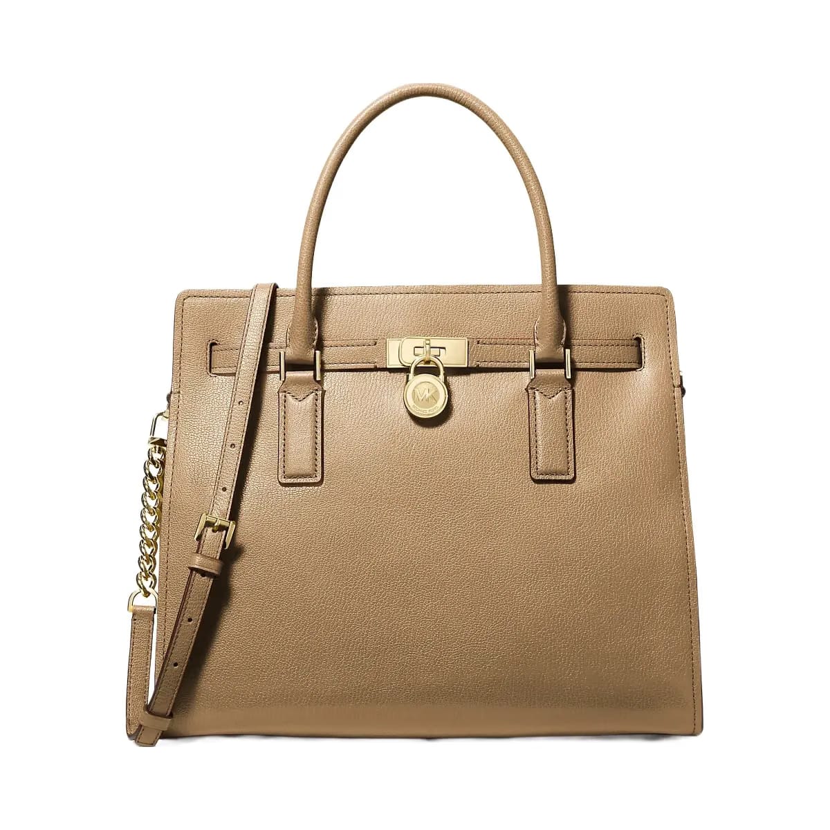 Michael Kors Hamilton Moderne Large Leather Satchel Husk