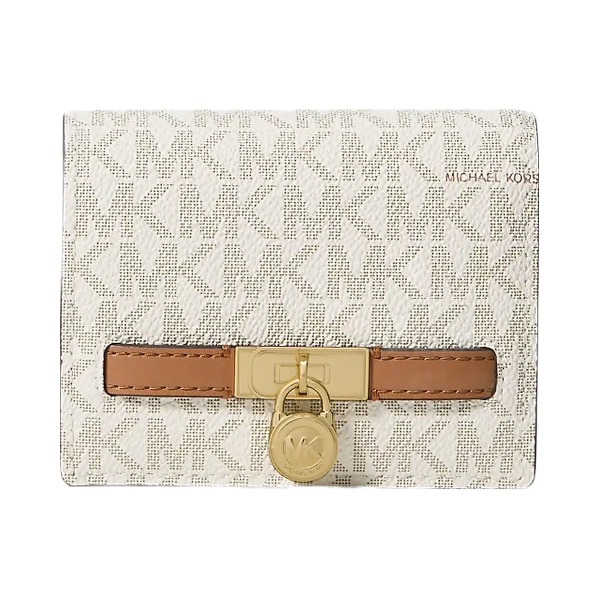 Michael Kors Hamilton Moderne Small Signature Logo Wallet Vanilla-Acorn