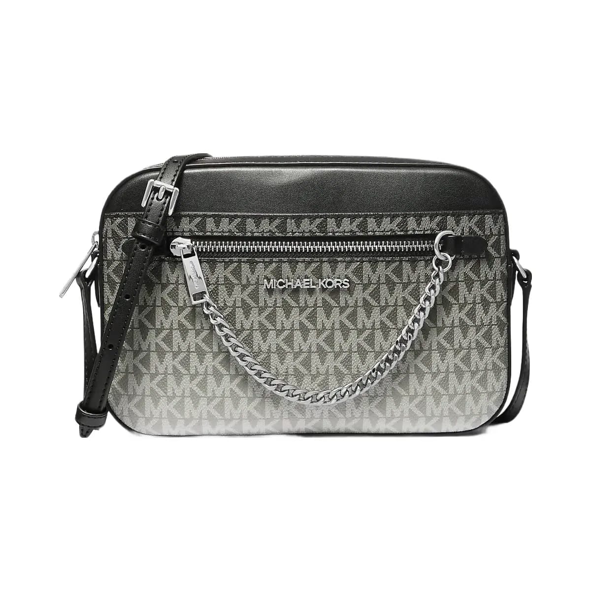 Michael Kors Jet Set Large Ombre Signature Logo Crossbody Body Black