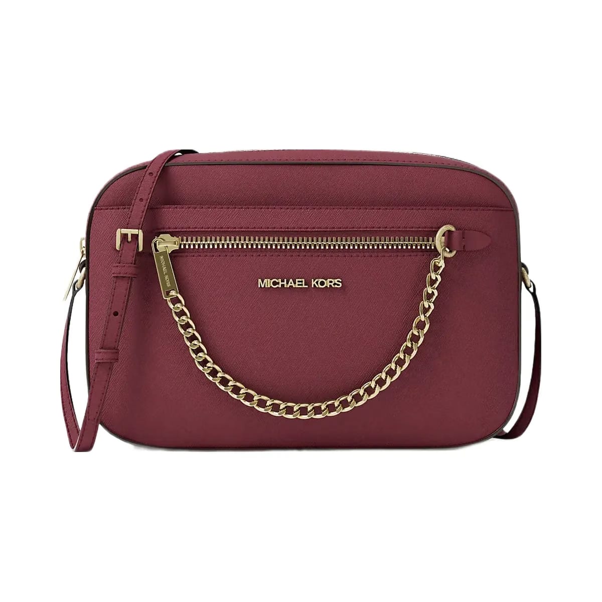 Michael Kors Jet Set Large Saffiano Leather Crossbody Bag Cherry