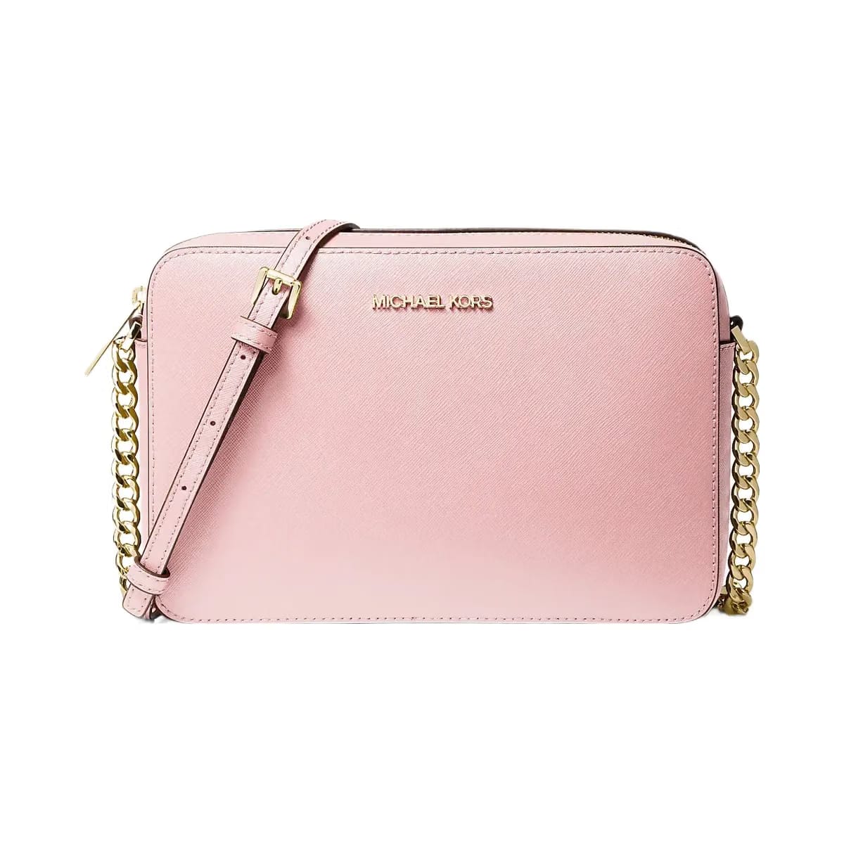 Michael Kors Jet Set Large Saffiano Leather Crossbody Bag Powder Blush