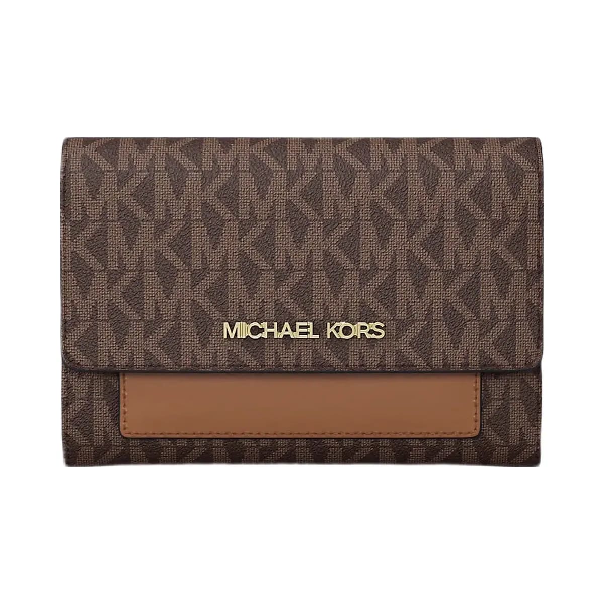 Michael Kors Jet Set Medium Signature Logo 2-in-1 Wallet Brown